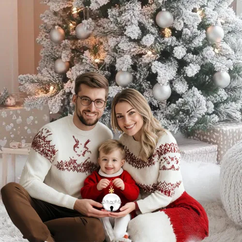 Vista 6 de Adorno de campana de trineo de Navidad 2025 para árbol de Navidad, decoraciones de árbol de Navidad, adorno para aniversario de Navidad con 2 cintas