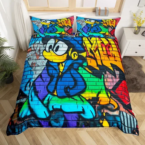 Vista 33 de Erosebridal - Juego de ropa de cama gamer para niños, tamaño matrimonial, decoración de habitación de juegos, funda de edredón hexagonal de panal