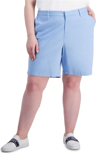 Vista 10 de Tommy Hilfiger Pantalones cortos chinos casuales de negocios Hollywood para mujer Azul marino
