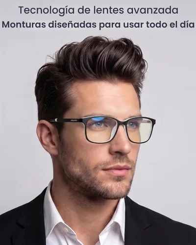 Vista 3 de Prospek Blue Light Blocking Computer & Reading Glasses, 0.00 to +3.00 Blanco - Negro