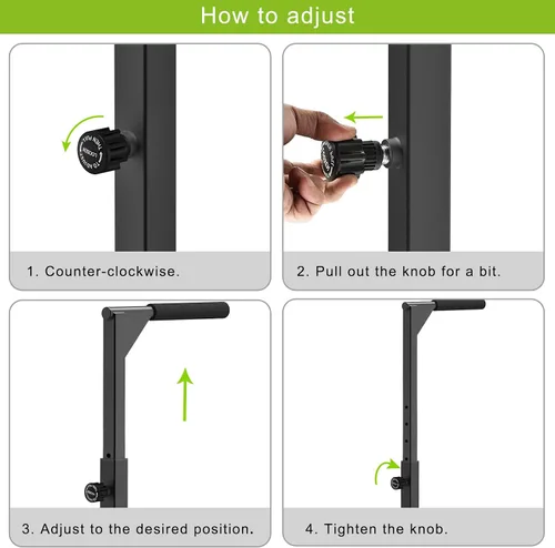Vista 6 de SELEWARE Adjustable Dip Bar Station, Home Gym Dip Stand T Base with Rubber Feet, Anti Slip Design, Push Up Handles, Adjustable Width & Height
