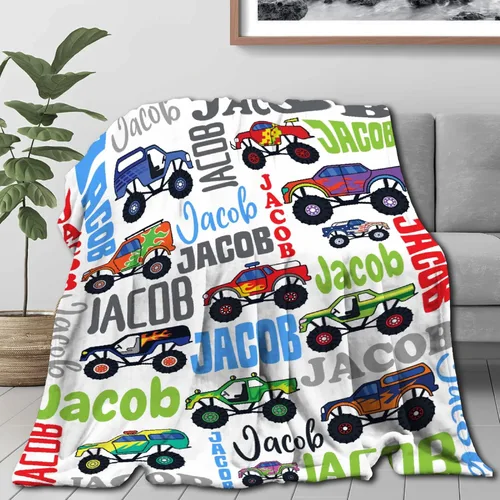 Vista 91 de Manta de bebé con texto en inglés «Just A Boy Who Loves Trucks» para niños y niñas, manta súper suave para envolver al recién nacido, acogedora