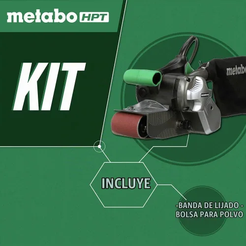 Vista 2 de Lijadora de banda Metabo HPT 3 x 21 pulgadas Para carpintería Velocidad variable Motor de 9.0 amperios Agarre suave Garantía de 5 años