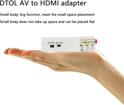 Vista 5 de Tmvel mini RCACVS 3 RCA video compuesto AV para convertidor HDMI para TV/PC/PS3/Blue-Ray DVD