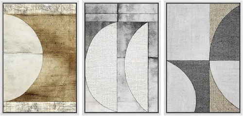 Vista 18 de SIGNWIN Framed Canvas Print Wall Art Set Duotone Pastel Grunge Polygons Abstract Geometric Illustrations Minimalism Modern Art Decorative Boho for