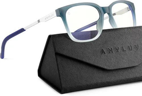 Vista 11 de ANYLUV Blue Light Glasses for Men, Lightweight Computer Gaming Glasses, Stylish Anti Eyestrain Blue Light Blocking Men
