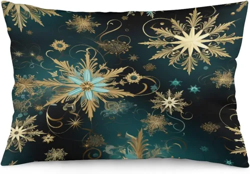 Vista 13 de Protector de almohada de árboles de pino de Navidad rojo y verde de 12 x 20 pulgadas, funda de cojín de vacaciones de invierno, funda de almohada