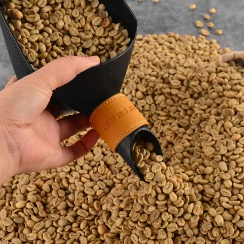 Vista 4 de CAFEMASY Cuchara medida de café en grano de café, pala Kilo Bean Scooper (negra-pequeño)