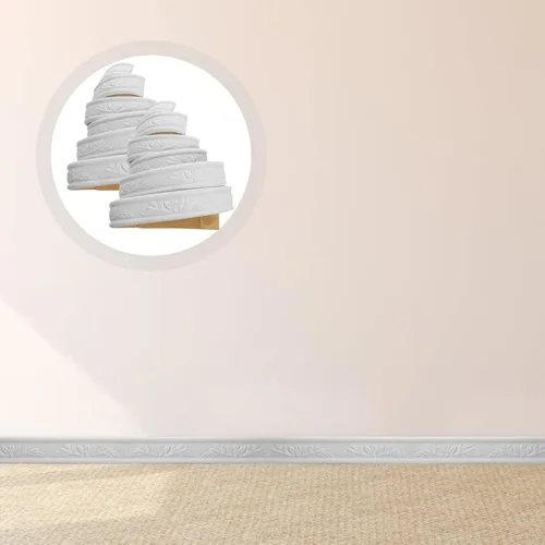 Vista 8 de 2 rollos de papel tapiz autoadhesivo con borde autoadhesivo de espuma blanca, líneas de pared decorativas adhesivas, borde de molduras para zócalos