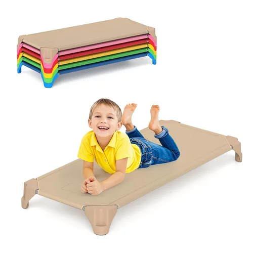 Vista 10 de Costzon Cunas apilables para guardería infantil preescolar (6 paquetes)