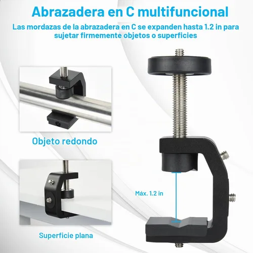 Vista 6 de UTEBIT Super abrazadera de montaje con mini cabeza de bola, 1.181 in