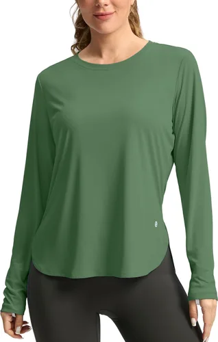 Vista 28 de Camisetas de sol para mujer, con protección ultravioleta FPU 50+, manga larga, ligera, de secado rápido, para entrenamiento, senderismo, para mujer