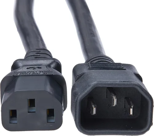 Vista 68 de Cable de alimentación C2G, cable de extensión corto, cable de extensión de alimentación, cable de alimentación de bloqueo, 10A, 250V, negro, 1 pie