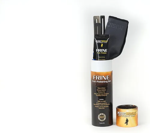 Vista 2 de MusicNomad Kit de pulido de trastes FRINE de 5 piezas con protectores de diapasón, pulido, paño (MN124)