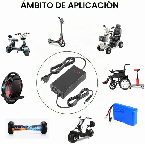 Vista 2 de TREE.NB Cargador de 54.6 V 2 A para cargador de batería de litio de 48 V-54.6 V, con conector redondo de enchufe de 5.5x2.1 mm, para GOTRAX GXL V2