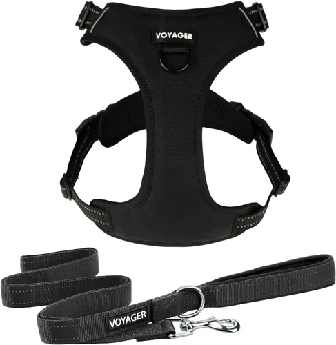 Vista 11 de Voyager Arnés para Perro con Doble Enganche de Correa, Control Sin Tirones, Ajustable, Suave pero Fuerte, Arnés para Mascotas para Perros Medianos