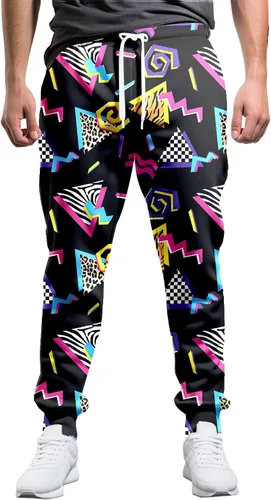 Vista 2 de Pantalones deportivos de moda estilo de los años 80 para hombre, pantalones deportivos divertidos para hombre, pantalones deportivos casuales