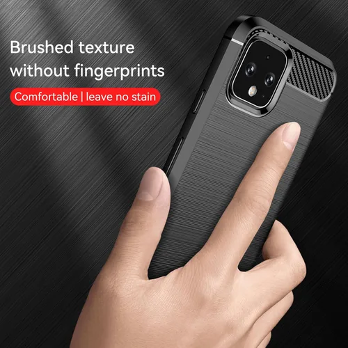 Vista 3 de Funda para Pixel 4 XL Google 4 XL Funda de fibra de carbono TPU suave antideslizante duradera ligera cubierta protectora para Google Pixel 4 XL