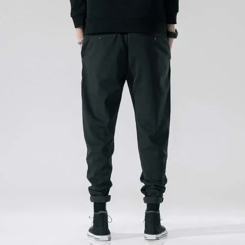 Vista 5 de Alalaso - Pantalones de chándal para hombre estilo casual en colores sólidos básicos y tejido de sarga elástica con bolsillo