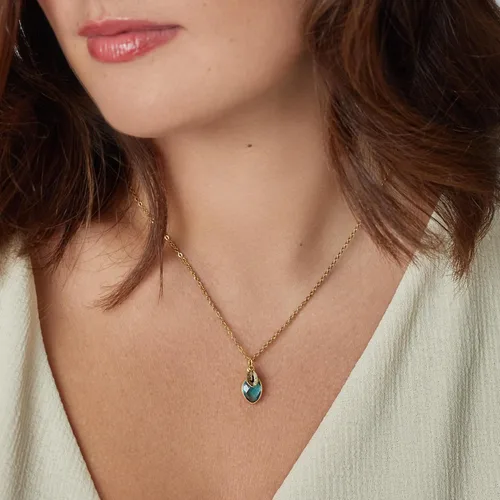 Vista 5 de Birthstones & Initials Necklace for Mom, Grandma, Women Up To 7 Birthstones, Multiple Kids, Grandkids Personalized Custom Family Jewelry for
