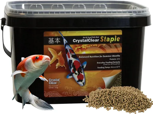 Vista 10 de CrystalClear Alimento de pescado de estanque básico para Koi y Goldfish, bolsa de 2.2 libras Protein packed floating pellets for summer nutrition