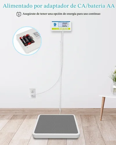 Vista 6 de Báscula médica para peso corporal con pantalla digital, límite de 660 libras, báscula de piso de grado médico de alta precisión, resistente, ajustes