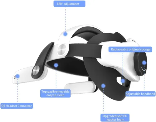 Vista 3 de DIDIMETA Head Strap Compatible with Quest 3 Oculus, Adjustable Elite Strap for Quest 3 Accessories, Enhanced Support and Comfort in VR Headset Strap
