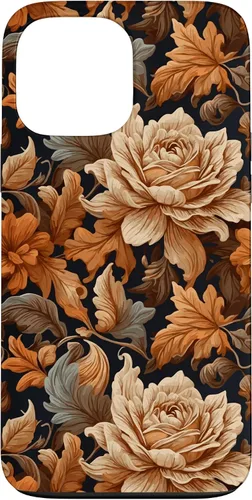 Vista 24 de Warm Colors of Autumn Stylish Design - Fall Flowers Pattern Case for iPhone 16