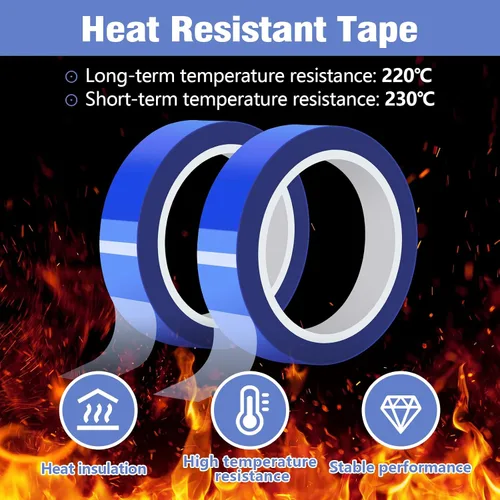 Vista 4 de 2 rollos de 20 mm × 30 m (98 pies) Cinta de sublimación azul, cinta de transferencia de calor, cinta de sublimación resistente al calor, cinta