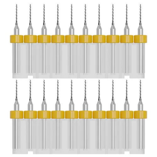 Vista 9 de Juego de 20 brocas para PCB, vástago de 1/8 "0.01 in