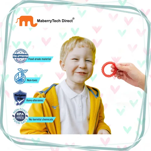 Vista 4 de Pulseras para Masticación para Niños, Pulsera Sensorial para Niñas y Niños, Bobina Estiradera para la Boca para Ansiedad Autismo TDAH, Juguetes