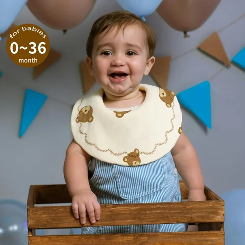 Vista 2 de EllieHouse Baberos para bebés para niñas y niños, paquete de 8 baberos de muselina de algodón para niños pequeños