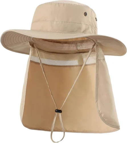 Vista 9 de Home Prefer Sombrero para sol para el aire libre con protección UV, secado rápido, unisex con solapa para proteger el cuello