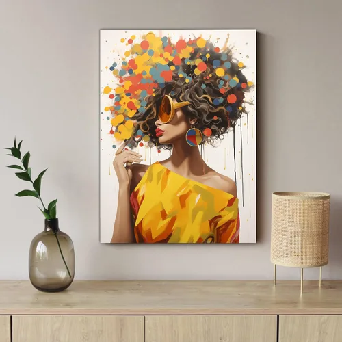 Vista 230 de Arte de pared afroamericano, decoración de rey y reina bailarín negro para sala de estar, arte de pareja de amor negro para dormitorio, lienzo