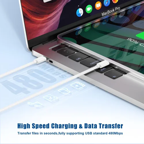 Vista 5 de Cable de carga rápida USB C a C, paquete de 3 [3 pies + 6 pies + 10 pies] cable de carga tipo C a C largo para Apple iPhone 17 Pro Max/17 Pro/16