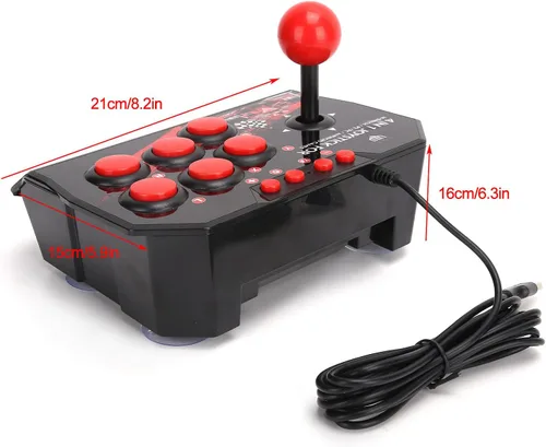 Vista 4 de Zunate Arcade Fight Stick, control universal de juegos de arcade Street Fighter, cable USB, controlador de joystick para SwitchPCPS3