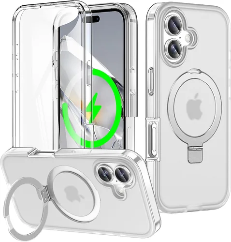 Vista 36 de Funda de cuerpo completo a prueba de golpes para iPhone 13 Pro con soporte magnético invisible [compatible con MagSafe] protector de pantalla