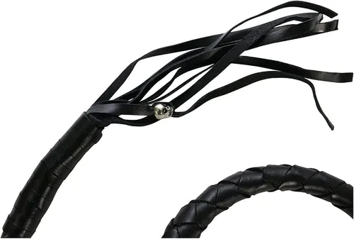 Vista 3 de Dream Apparel Látigo de cuero para motocicleta de 36 pulgadas con flecos para manubrio, color negro