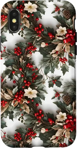 Vista 5 de Casa Decoración de vacaciones Decoración de corona Festivo Navidad caso para iPhone 16