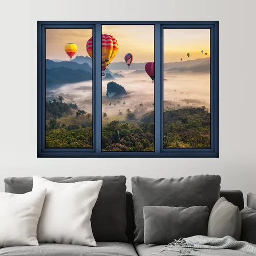 Vista 37 de SIGNWIN Adhesivo mural removible para pared, atardecer cielo naranja, otoño, bosque, árbol, paisaje, naturaleza, arte fino, rústico, paisaje