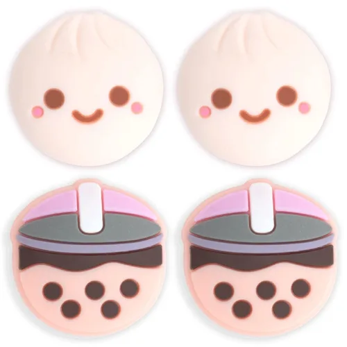Vista 7 de BelugaDesign Corgi Boba - Estuche de transporte Protector blanco rosa pastel Lindas patas de té de burbujas de perro de anime Kawaii