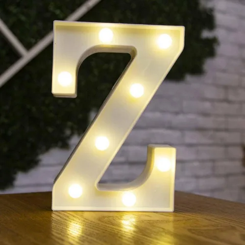 Vista 43 de anso Letras LED del alfabeto con números iluminados, letras de plástico blanco, decoración de pie de la A a la Z 0 ~ 9 (rosa corazón)