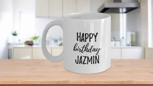 Vista 3 de Happy Birthday Jazmin Mug Funny Gift Idea For Anniversary Custom Name Coffee Tea Cup 11 oz