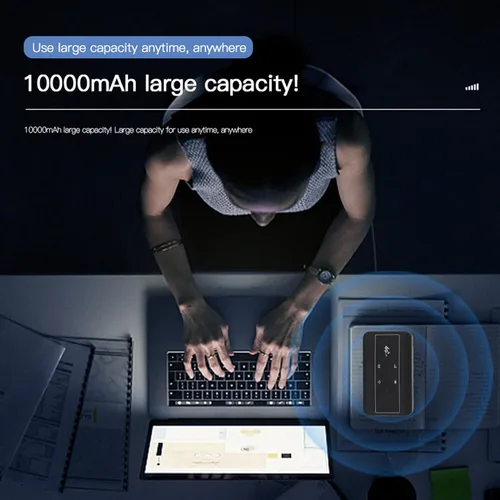 Vista 7 de Bewinner Enrutador WiFi móvil 4G, punto de acceso WiFi móvil de 300 Mbps con ranura para tarjeta SIM, enrutador de viaje portátil compatible con 10