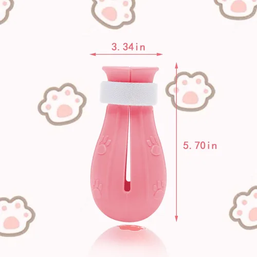 Vista 2 de 4 botas de gato solo para gatos, protectores de patas, zapatos para heridas de patas, botas de silicona antiarañazos para baño, cortaúñas, limpieza