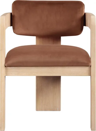 Vista 5 de Meridian Furniture Sacha - Juego de 2 sillas de comedor de terciopelo y Terciopelo coñac
