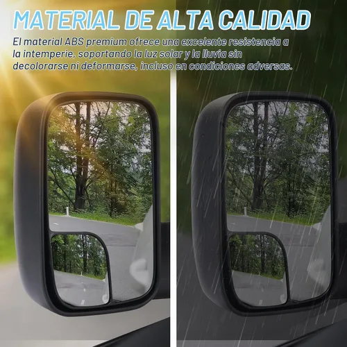 Vista 4 de Espejos de remolque un par para Dodge Ram 1500 1994-2001, Ram 2500 3500 1994-2002, ajustable manual, plegado manual, juego izquierdo y derecho