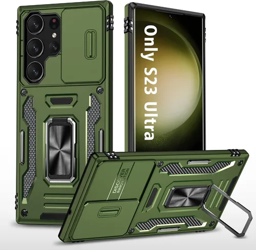 Vista 23 de ANGELAS - Funda a prueba de golpes para Samsung Galaxy S23 Plus, parachoques de silicona TPU con protección anticaídas, cubierta deslizante