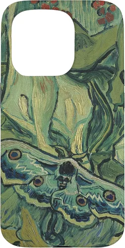 Vista 13 de iPhone 13 gran polilla pavo real de Vincent van Gogh, insecto en una caja de jardín