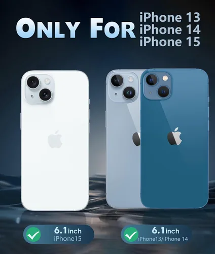 Vista 2 de FNTCASE Funda transparente para iPhone 15: Funda para iPhone 14/13, fundas magnéticas para teléfono con protector de pantalla compatible con Magsafe